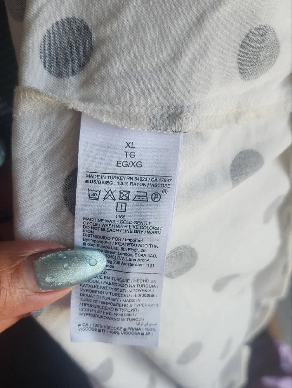 GAP Maternity Cream  Blouse with Black Polka Dots